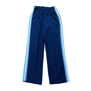 Vintage 80s Montgomery Ward Blue Striped retro Track Pants Elastic Waist Medium